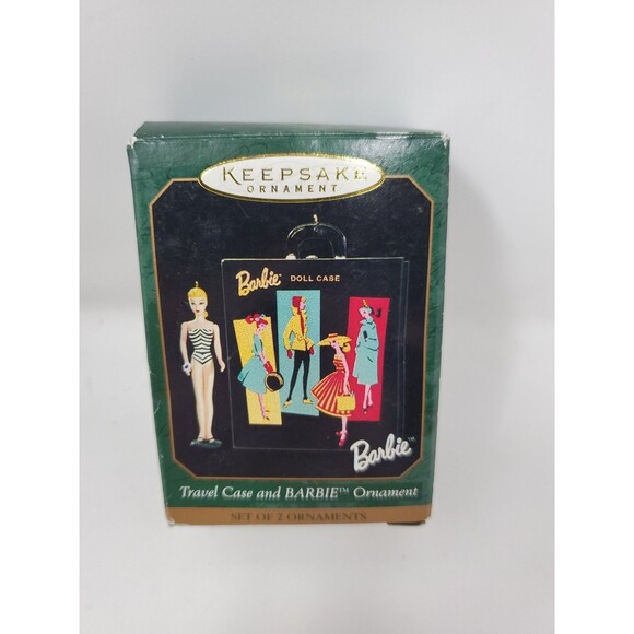 TRAVEL CASE and BARBIE ORNAMENT Hallmark Keepsake Miniature 2pc VTG + Keychain - Picture 7 of 16